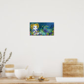 "Sandy" Rainbow Zee Turtle Mermaid Art Poster (Keuken)