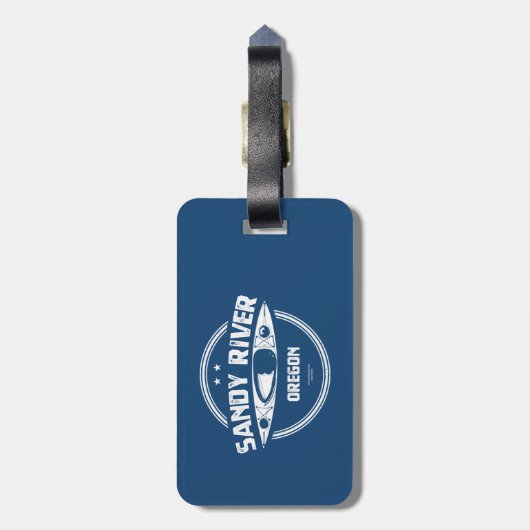 Sandy River Oregon Kayaking Bagagelabel (Achterkant verticaal)