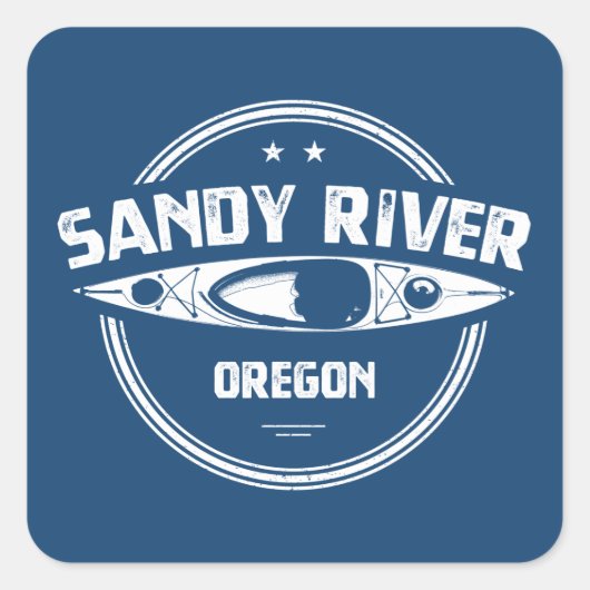 Sandy River Oregon Kayaking Vierkante Sticker (Voorkant)