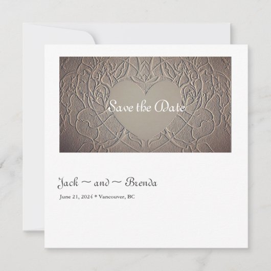 Sandy Roos met hart Save The Date (Voorkant)