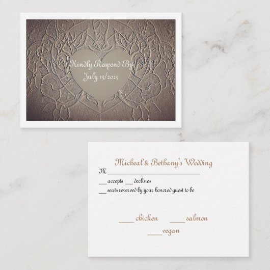 Sandy Roos RSVP-kaart Notitiekaartje (Voorkant / Achterkant)