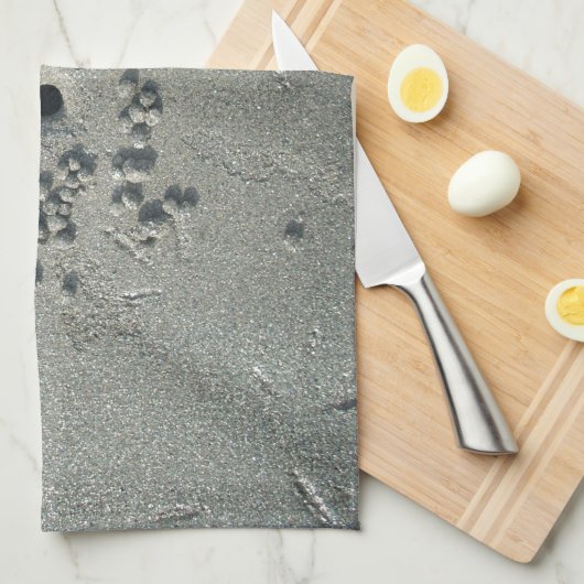 Sandy Sculptures: Strandkrabben-gemaakte zandforma Theedoek (Quarter Fold)