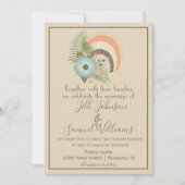 Sandy Seashell Coastal Wedding Kaart (Voorkant)