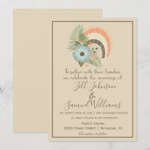 Sandy Seashell Coastal Wedding Kaart