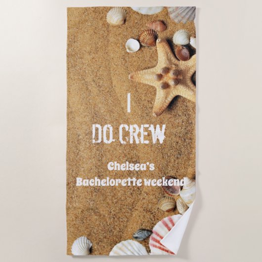 Sandy Seashells Bachelorette Weekend Beach Towel Strandlaken (Voorkant)