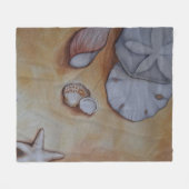 Sandy Seashells Fleece Deken (Voorkant (Horizontaal))