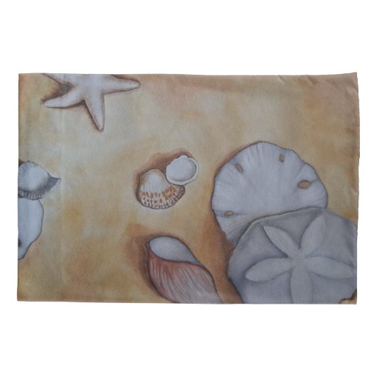 Sandy Seashells Kussensloop (Achterkant-Links)