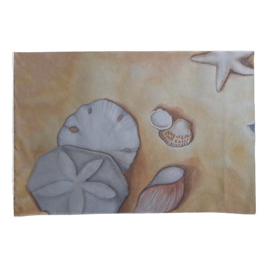 Sandy Seashells Kussensloop (Voorkant-Rechts)