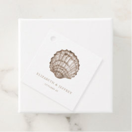 Sandy Seashells Marine Ocean Beach Wedding Bedankjes Labels