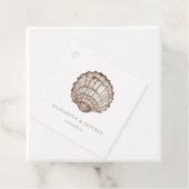 Sandy Seashells Marine Ocean Beach Wedding Bedankjes Labels (In situ)
