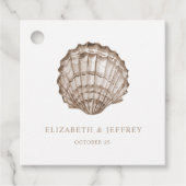 Sandy Seashells Marine Ocean Beach Wedding Bedankjes Labels (Voorkant)