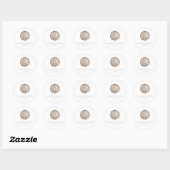 Sandy Seashells Marine Ocean Beach Wedding Ronde Sticker (Vel)