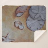 Sandy Seashells Sherpa Deken (Voorkant (horizontaal))