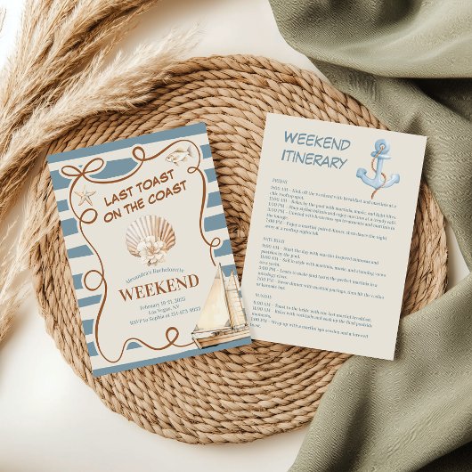 Sandy Shell Coastal Breeze Nautische Bachelorette Kaart