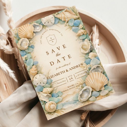Sandy Shore Seashell Wedding Save The Date