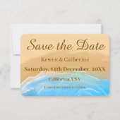 Sandy Shore Watercolor Trouwdag Save The Date (Voorkant)