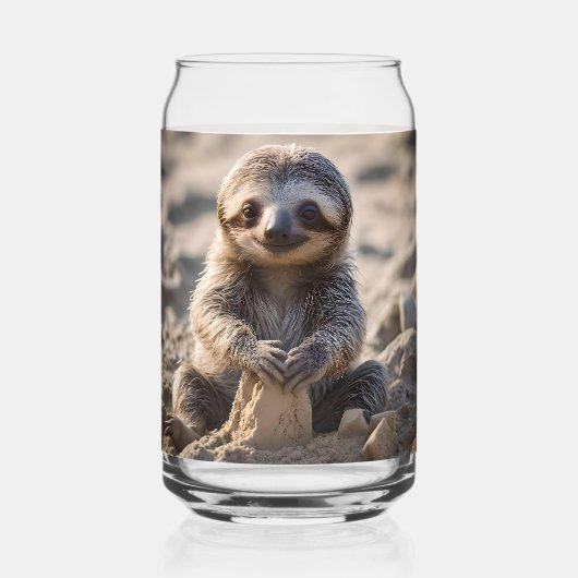Sandy Shores: Baby Sloth Bouw Zandkastelen, Blikvorm Glas (Voorkant)