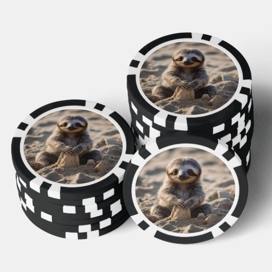 Sandy Shores: Baby Sloth Bouw Zandkastelen, Poker Chips (Opstapeling)