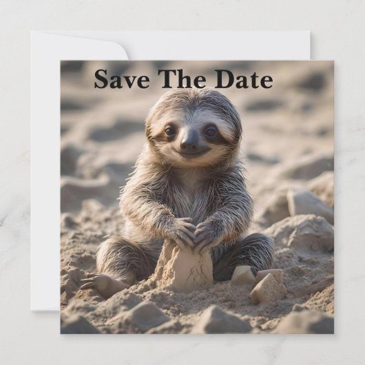 Sandy Shores: Baby Sloth Bouw Zandkastelen, Save The Date (Voorkant)