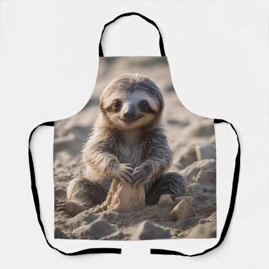 Sandy Shores: Baby Sloth Bouw Zandkastelen, Schort (Voorkant)