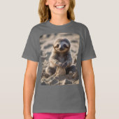 Sandy Shores: Baby Sloth Bouw Zandkastelen, T-shirt (Voorkant)