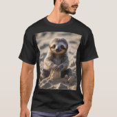Sandy Shores: Baby Sloth Bouw Zandkastelen, T-shirt (Voorkant)