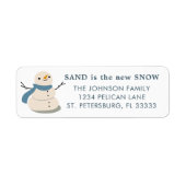Sandy Snowman Holiday Moving Return Adres Etiket (Voorkant)