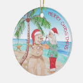 Sandy Snowman Snowbird Kerstmis Keramisch Ornament (Links)