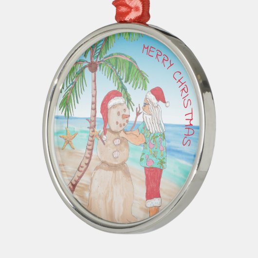 Sandy Snowman Snowbird Kerstmis Metalen Ornament (Links)