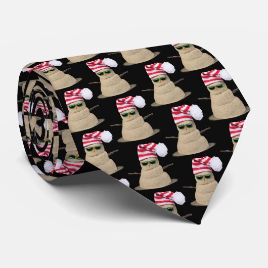 Sandy-snowman voor kerstmis in strandzand stropdas (Opgerold)