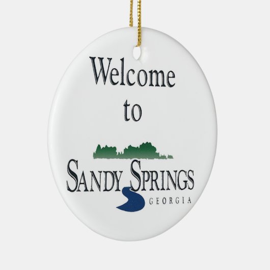 Sandy Springs, Atlanta, Georgia, kerstversiering Keramisch Ornament (Rechts)