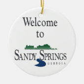 Sandy Springs, Atlanta, Georgia, kerstversiering Keramisch Ornament (Voorkant)