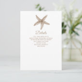 Sandy Starfish Marine Ocean Beach Wedding Informatiekaartje (Staand voorkant)