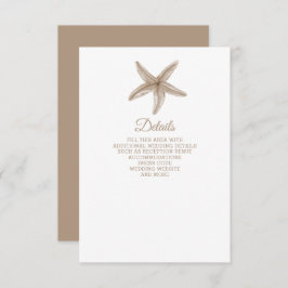 Sandy Starfish Marine Ocean Beach Wedding Informatiekaartje