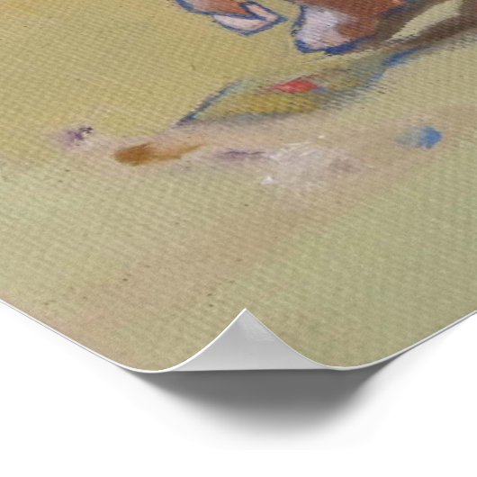 Sandy strand boy shell op zoek naar poster (Hoek)