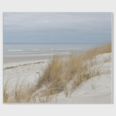 Sandy strand en duinen in de winter cadeaupapier (Vlak)