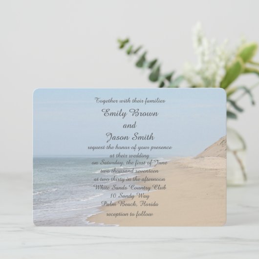 Sandy strand en oceaangolven kaart (Staand voorkant)