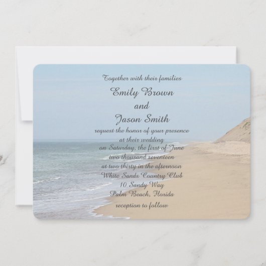 Sandy strand en oceaangolven kaart (Voorkant)