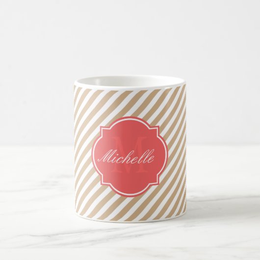 Sandy Stripe Monogram Bekerc Koffiemok (Center)
