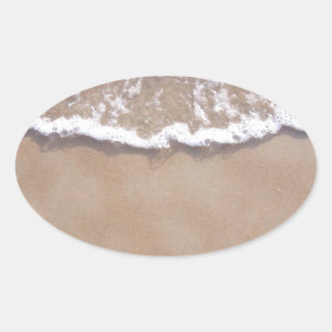 Sandy-Surf op het strand Ovale Sticker