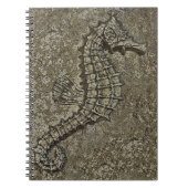 Sandy Textured Aquatic Seahorse Artwork Notitieboek (Voorkant)