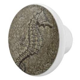Sandy Textured Seahorse Digital Art Keramische Knop