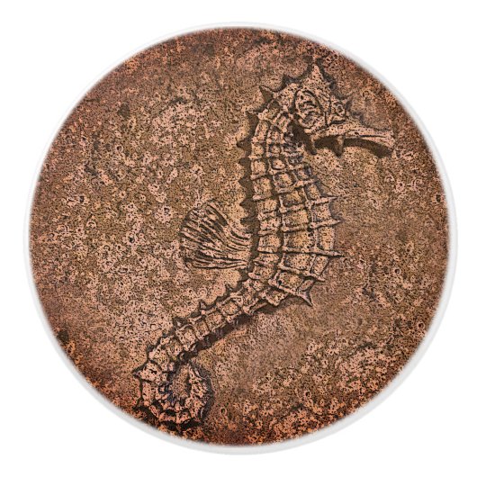 Sandy Textured Seahorse Digital Art Keramische Knop (Voorkant)