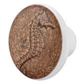 Sandy Textured Seahorse Digital Art Keramische Knop (Rechts)