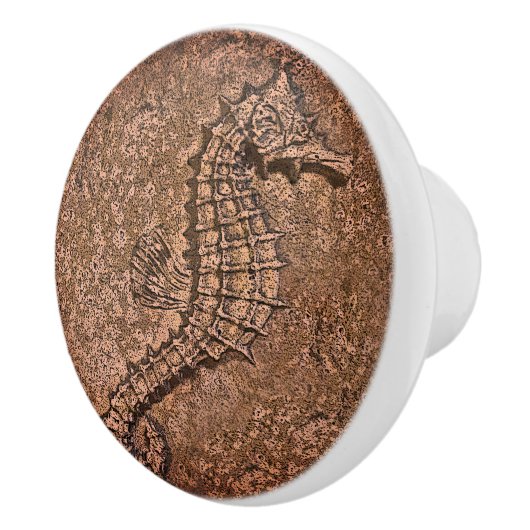 Sandy Textured Seahorse Digital Art Keramische Knop (Rechts)
