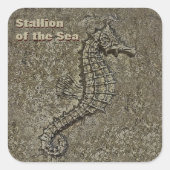 Sandy Textured Seahorse Photo Custom Vierkante Sticker (Voorkant)
