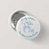 Sandy Toe & Bruidsmeisjes Doelen Kust Afscheid Als Ronde Button 3,2 Cm (Voorkant /achterkant)