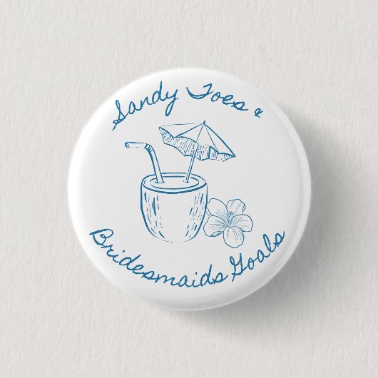 Sandy Toe & Bruidsmeisjes Doelen Kust Afscheid Als Ronde Button 3,2 Cm (Voorkant)