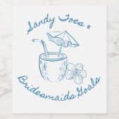 Sandy Toe & Bruidsmeisjes Doelen Kust Afscheid Als Wijn Etiket (Enkel label)