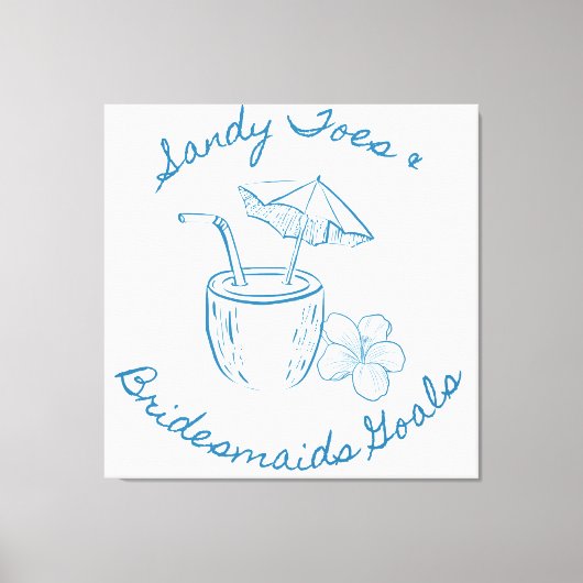 Sandy Toe & Bruidsmeisjes Doelen Kust Afscheid Van Canvas Afdruk (Voorkant)